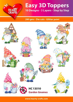 Hearty Crafts Easy 3D Toppers - Garden Gnomes-1