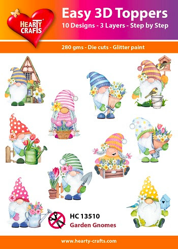 Hearty Crafts Easy 3D Toppers - Garden Gnomes-1