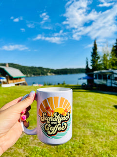 "Sunshine & Coffee" Mug — Motivational Coffee Mug for Bright Mornings-1