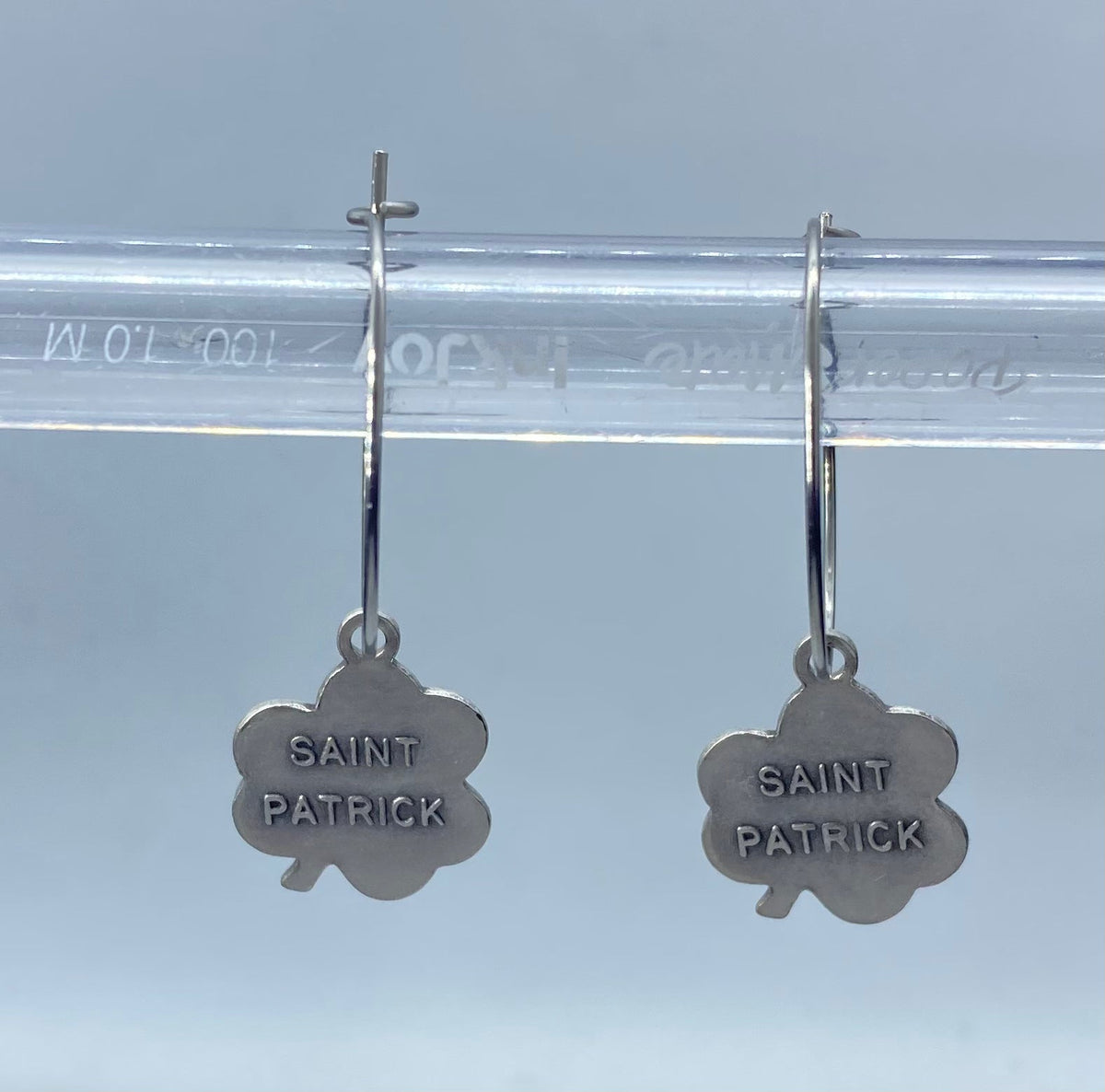 Clover Shaped St. Patrick Medal Earrings-3