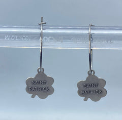 Clover Shaped St. Patrick Medal Earrings-3