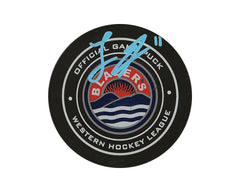 Logan Stankoven Autographed Kamloops Blazers Official Game Puck-1