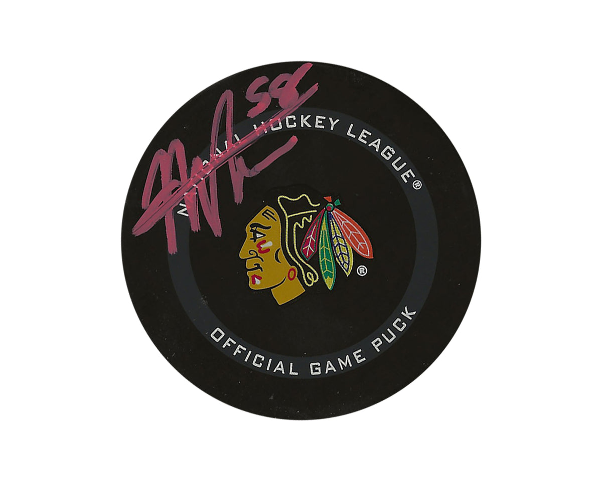 Mackenzie Entwistle Autographed Chicago Blackhawks Official Game Puck-1