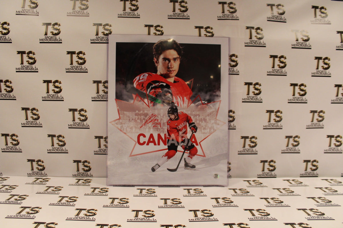 Jack Quinn Autographed Team Canada 2021 World Juniors Artwork 16x20 Photo-1