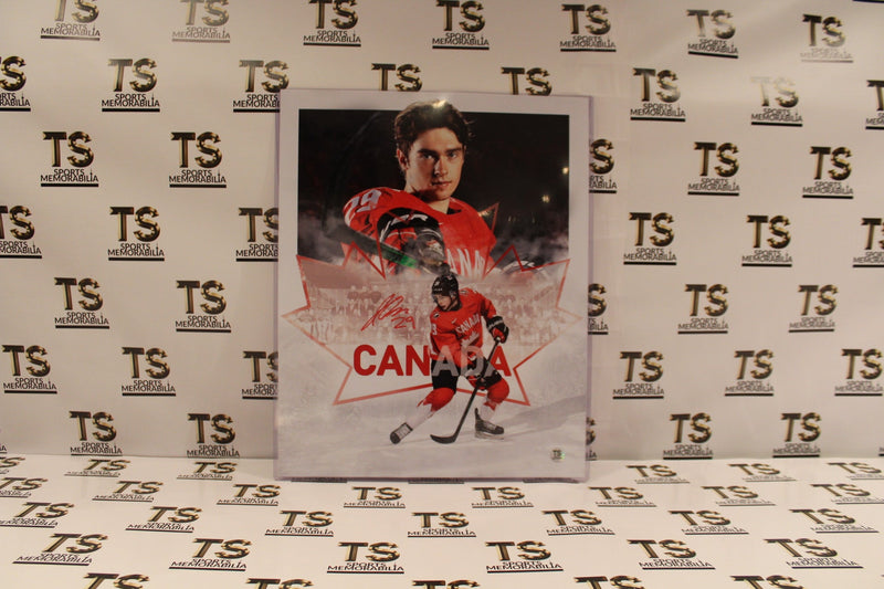 Jack Quinn Autographed Team Canada 2021 World Juniors Artwork 16x20 Photo-1