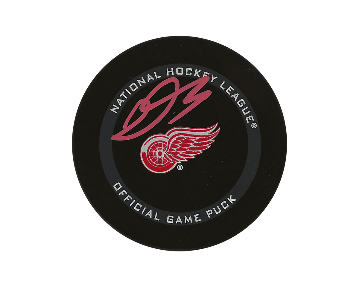 Donovan Sebrango Autographed Detroit Red Wings Official Game Puck-1