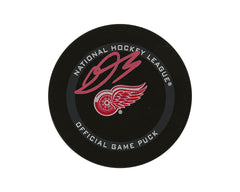 Donovan Sebrango Autographed Detroit Red Wings Official Game Puck-1