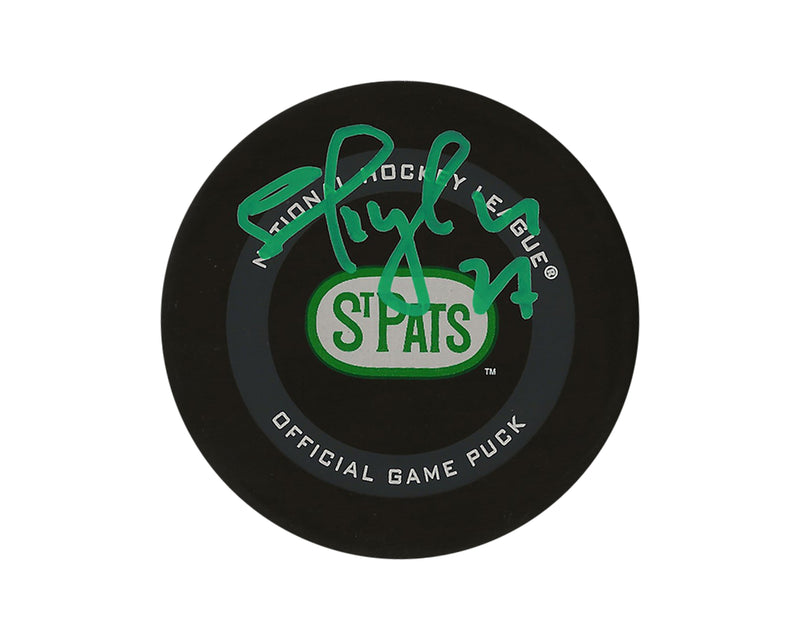 Shayne Corson Autographed Toronto Maple Leafs St. Pats Official Game Puck-1