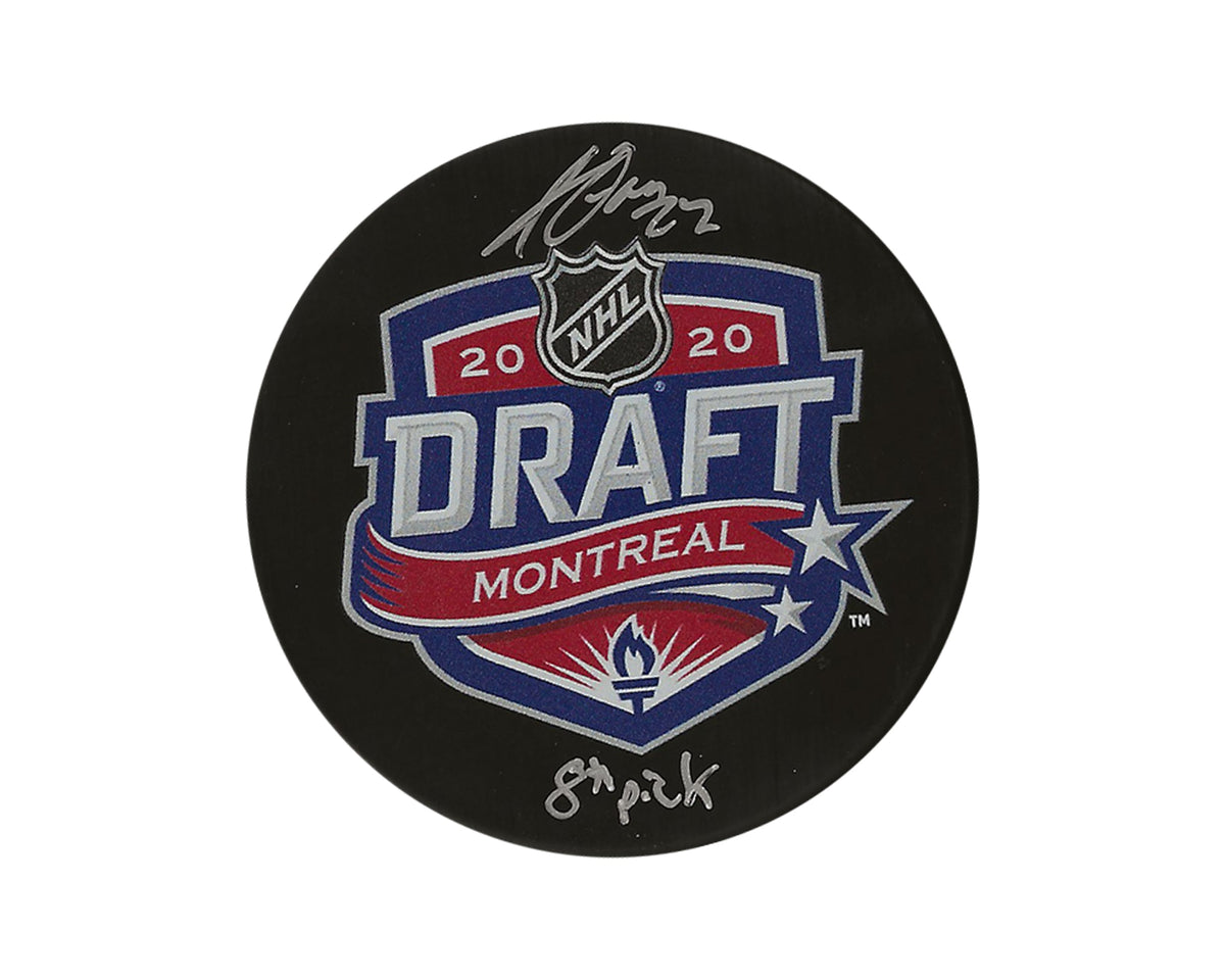 Jack Quinn Autographed 2020 NHL Draft Puck Inscribed "8th Pick"-1