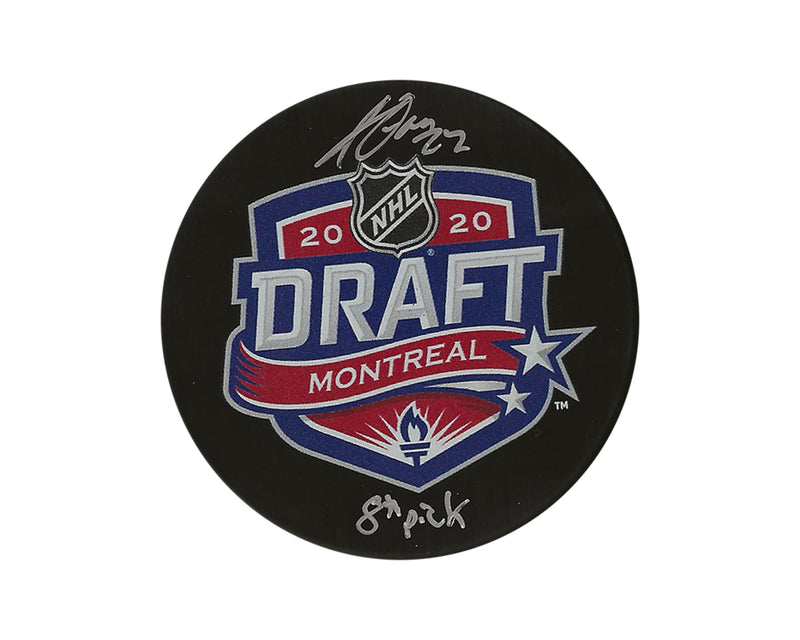 Jack Quinn Autographed 2020 NHL Draft Puck Inscribed "8th Pick"-1