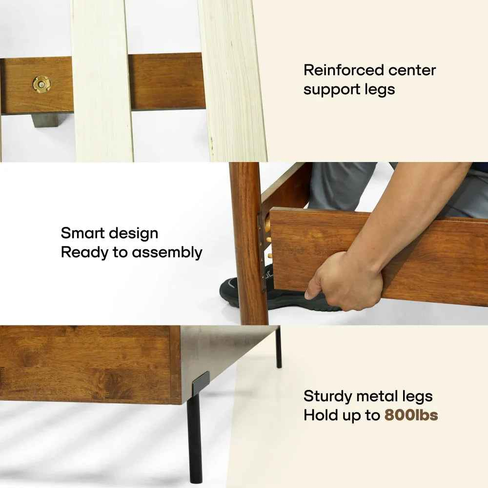 Frida Solid Wood Bed Frame-9