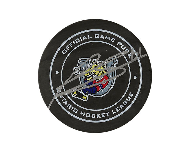 Ryan Suzuki Autographed Barrie Colts Official Game Puck-1