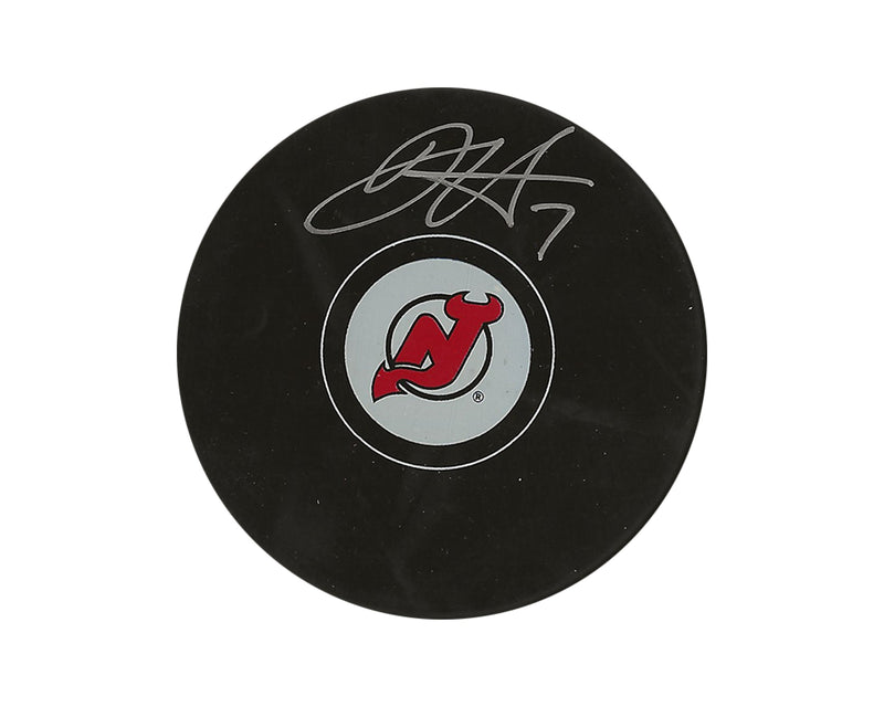 Dougie Hamilton Autographed New Jersey Devils Autograph Model Puck-1