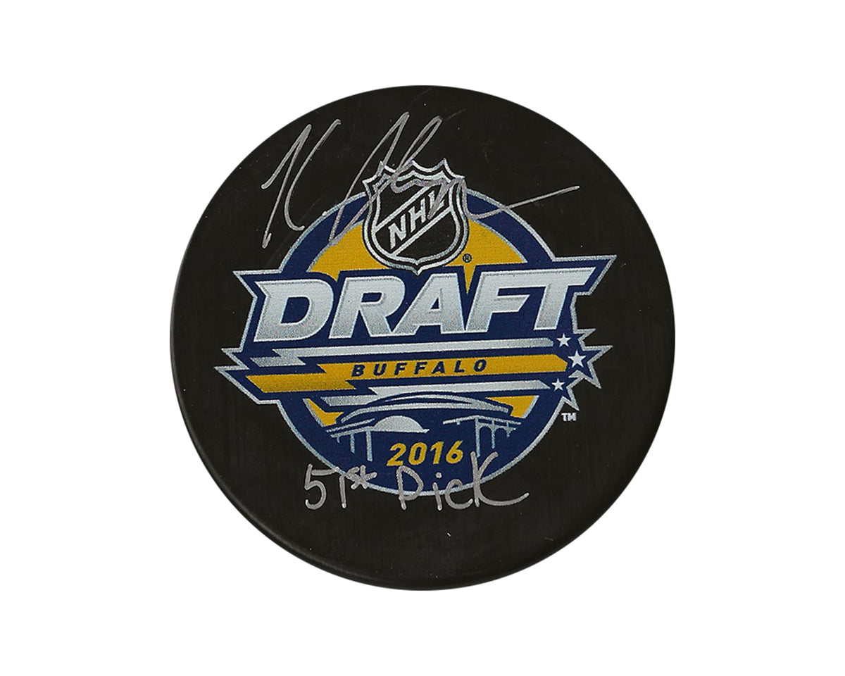 Kale Clague Autographed 2016 NHL Draft Puck Inscribed "51st Pick"-1