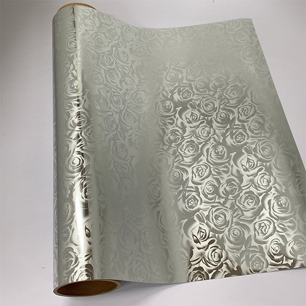 Craft HTV Rose-Patterned Silver (Flex Foil)-1