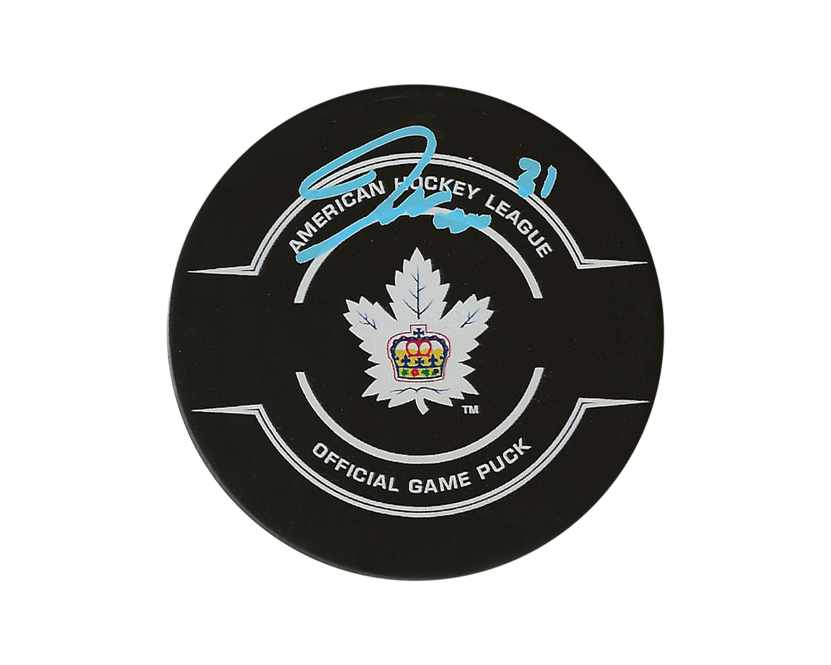 Joseph Woll Autographed Toronto Marlies Official Game Puck-1