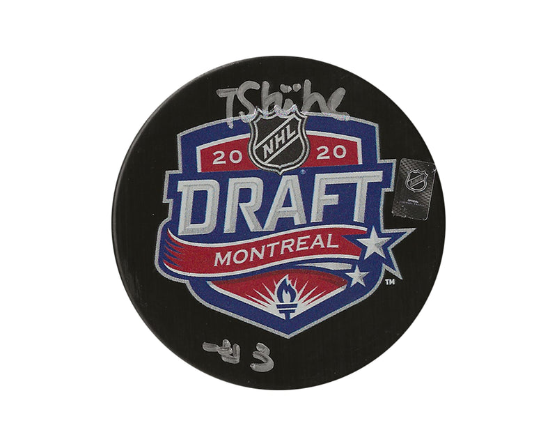 Tim Stützle Autographed 2020 NHL Draft Puck Inscribed "#3"-1