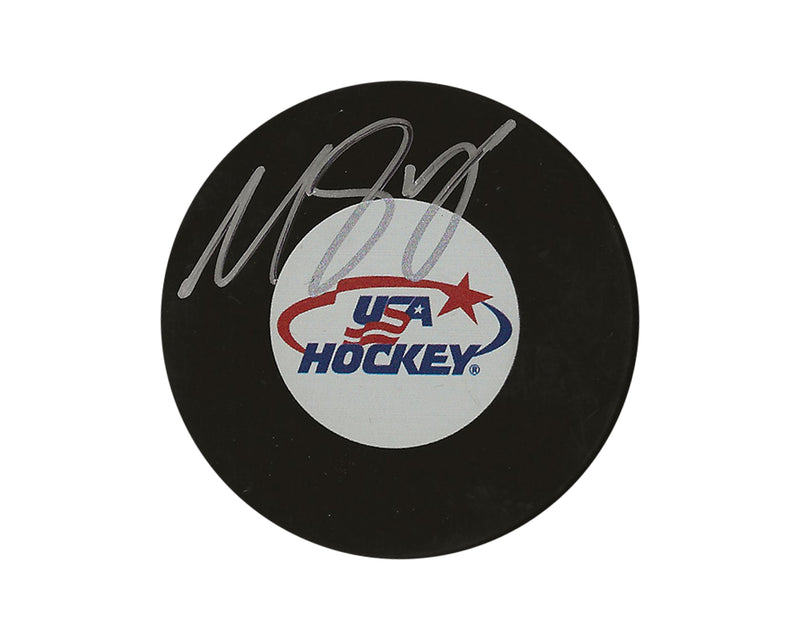 Matthew Boldy Autographed Team USA Autograph Model Puck-1