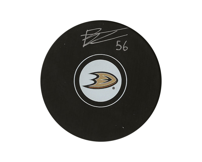 Brayden Tracey Autographed Anaheim Ducks Autograph Model Puck-1