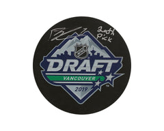 Brayden Tracey Autographed 2019 NHL Draft Puck Inscribed "29th Pick"-1