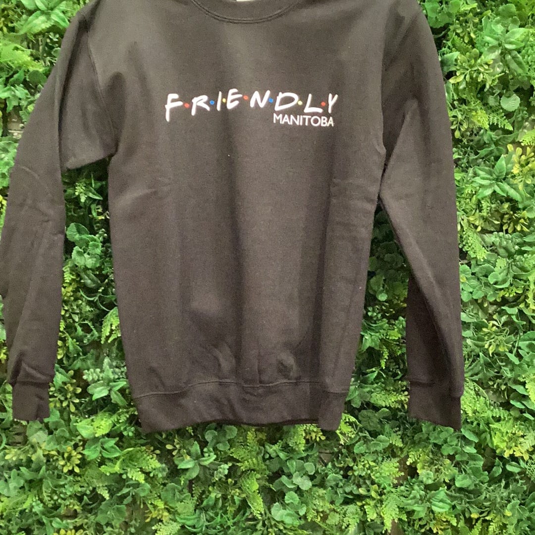 Friendly Manitoba Black Crewneck-1