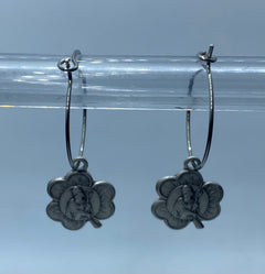 Clover Shaped St. Patrick Medal Earrings-2