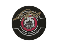 Donovan Sebrango Autographed Grand Rapids Griffins Official Game Puck-1