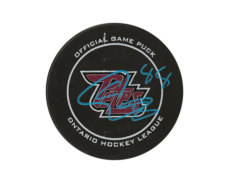 Akil Thomas Autographed Peterborough Petes Official Game Puck-1