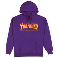 Thrasher 'Flame Logo' Hoodie - Purple-1