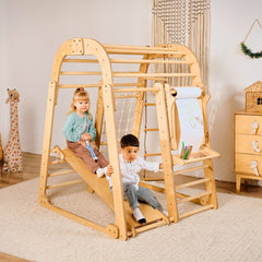 Indoor Playground for Toddlers - 7in1 Playground + Swings Set + Slide Board + Art Set-3