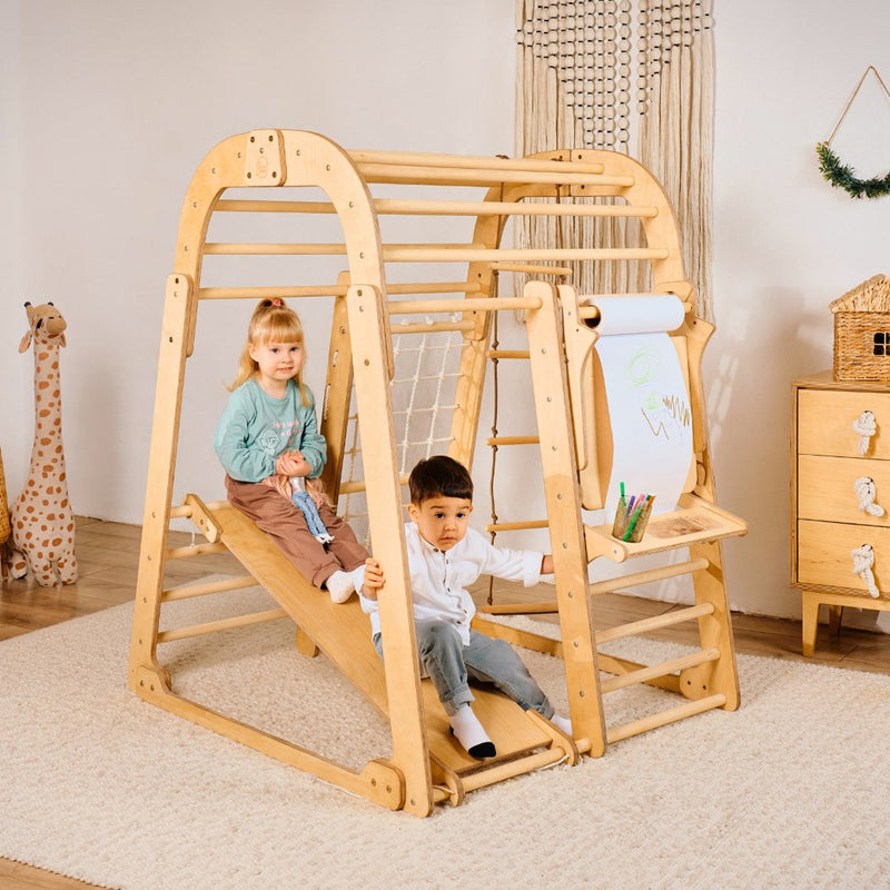 Indoor Playground for Toddlers - 7in1 Playground + Swings Set + Slide Board + Art Set-3