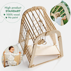 Indoor Wooden Playground for Children - 6in1 Playground + Swings Set + Slide Board-7