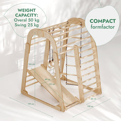 Indoor Wooden Playground for Children - 6in1 Playground + Swings Set + Slide Board-5