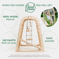 Indoor Wooden Playground for Children - 6in1 Playground + Swings Set + Slide Board-2