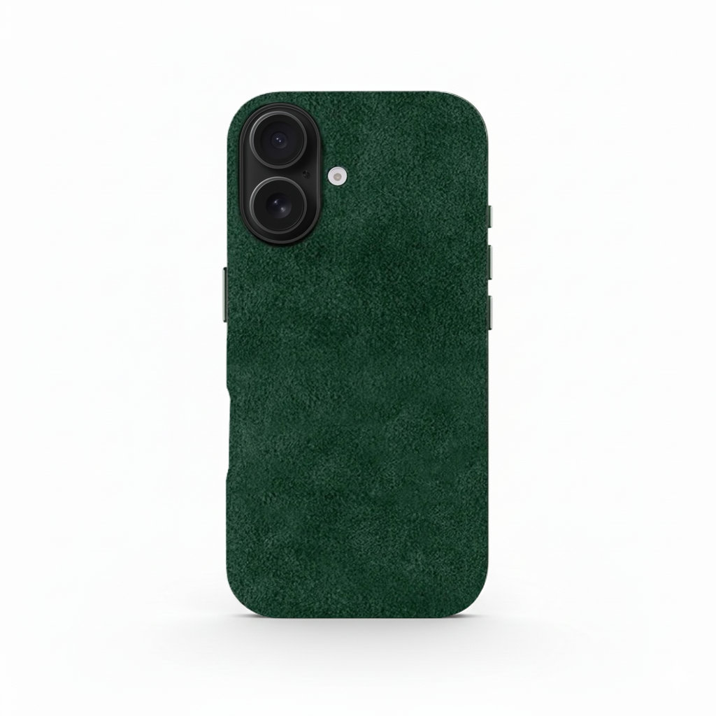 Green Alcantara Case For iPhone 16 Pro-5