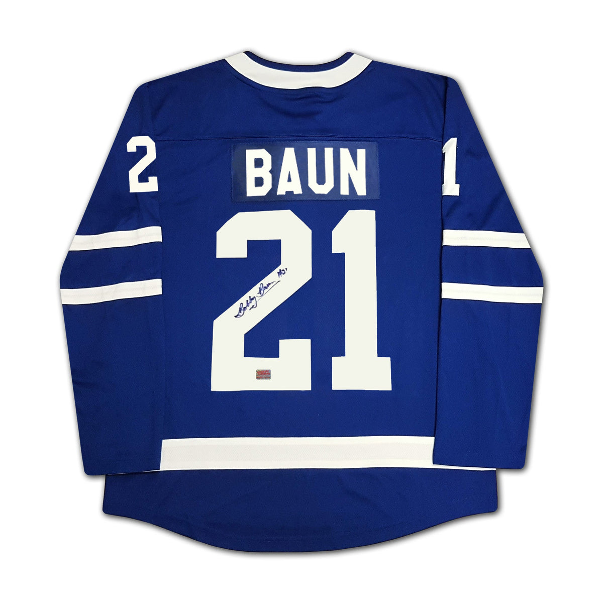 Bobby Baun Autographed Toronto Maple Leafs Blue Jersey-2