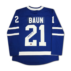 Bobby Baun Autographed Toronto Maple Leafs Blue Jersey-2