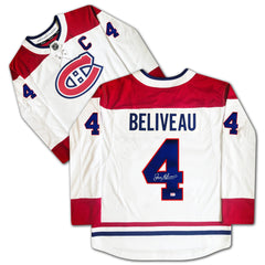 Jean Beliveau Autographed Montreal Canadiens White Jersey-1
