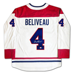 Jean Beliveau Autographed Montreal Canadiens White Jersey-2