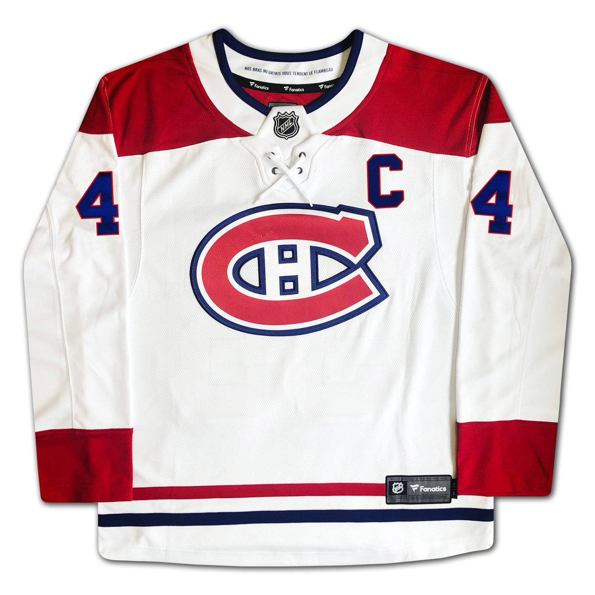 Jean Beliveau Autographed Montreal Canadiens White Jersey-3