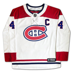 Jean Beliveau Autographed Montreal Canadiens White Jersey-3
