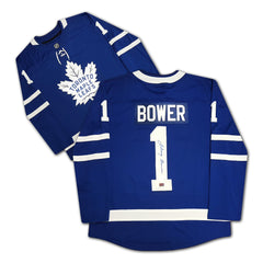 Johnny Bower Autographed Toronto Maple Leafs Blue Jersey-1