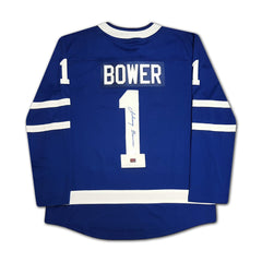 Johnny Bower Autographed Toronto Maple Leafs Blue Jersey-2