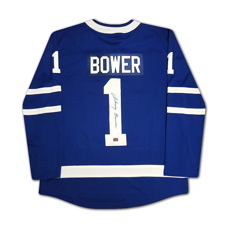 Johnny Bower Autographed Toronto Maple Leafs Blue Jersey-2