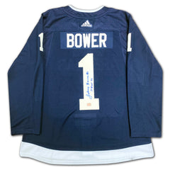 Johnny Bower Autographed Toronto Arenas Navy Blue Jersey-2