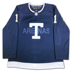 Johnny Bower Autographed Toronto Arenas Navy Blue Jersey-3