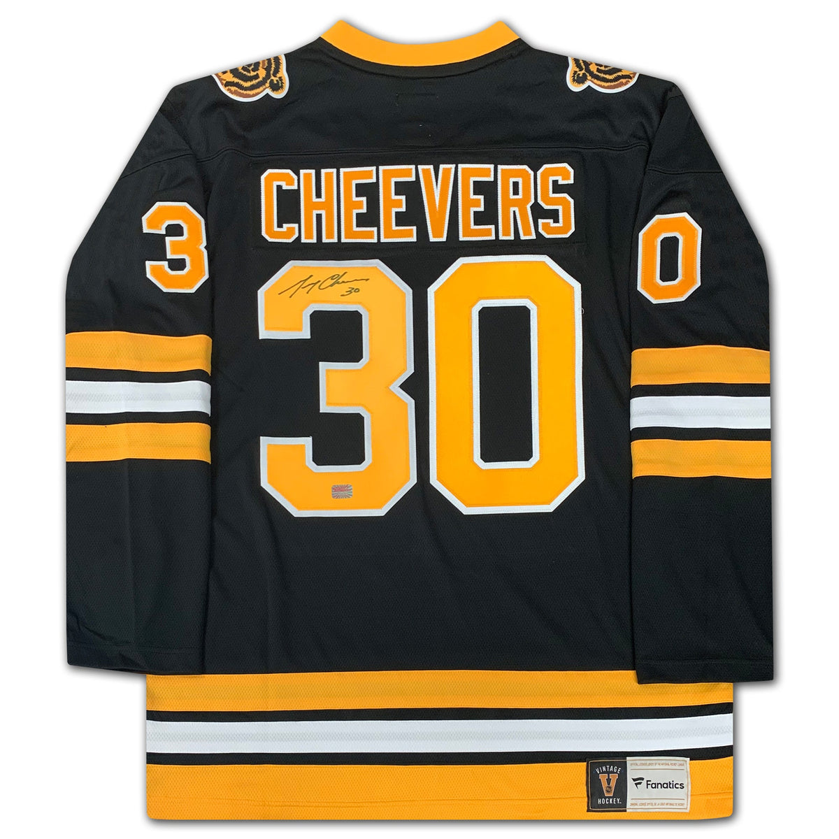 Gerry Cheevers Autographed Boston Bruins Black Jersey-2