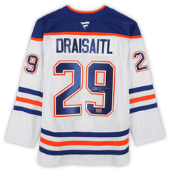 Leon Draisaitl Autographed Edmonton Oilers White Jersey-1