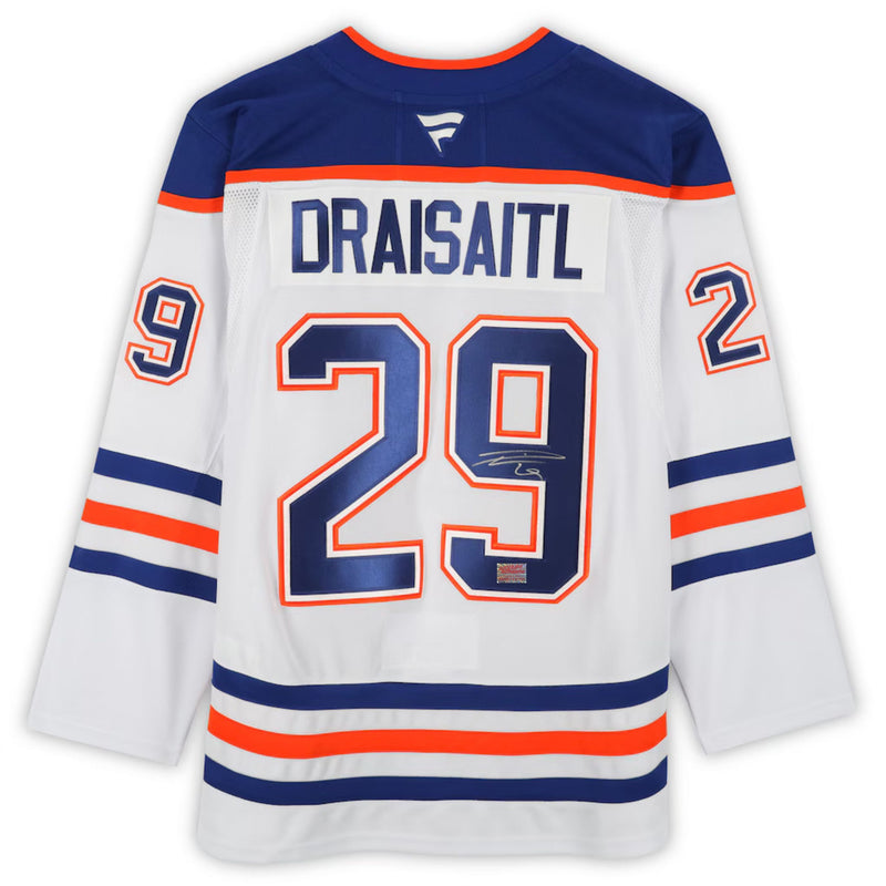 Leon Draisaitl Autographed Edmonton Oilers White Jersey-1