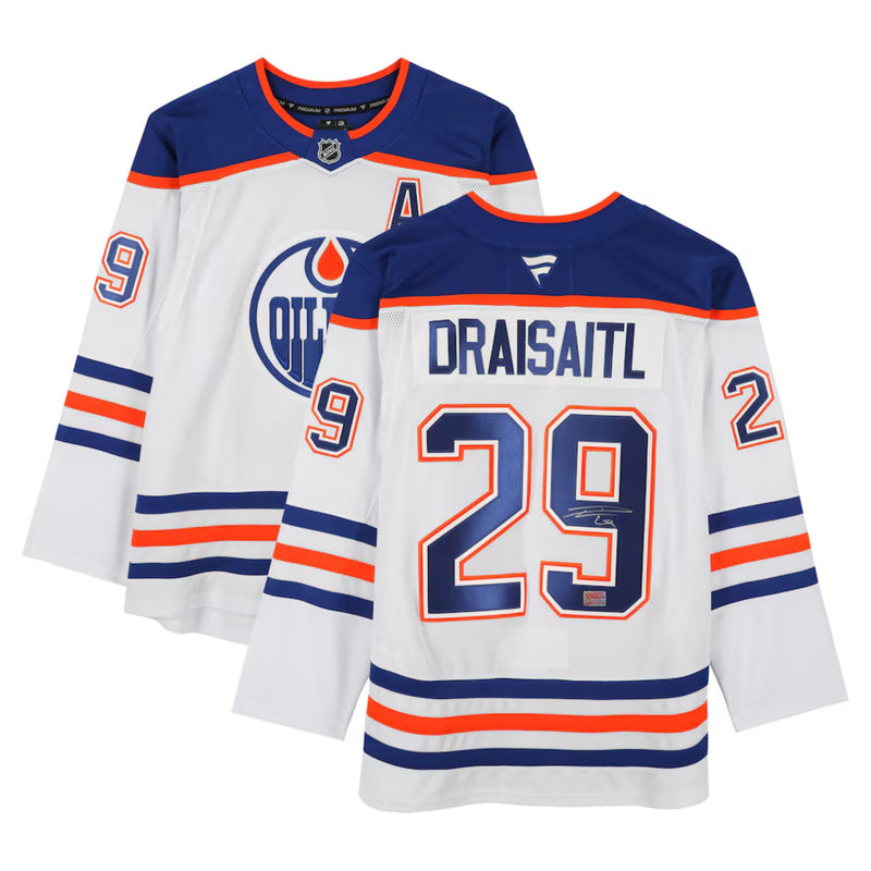 Leon Draisaitl Autographed Edmonton Oilers White Jersey-2